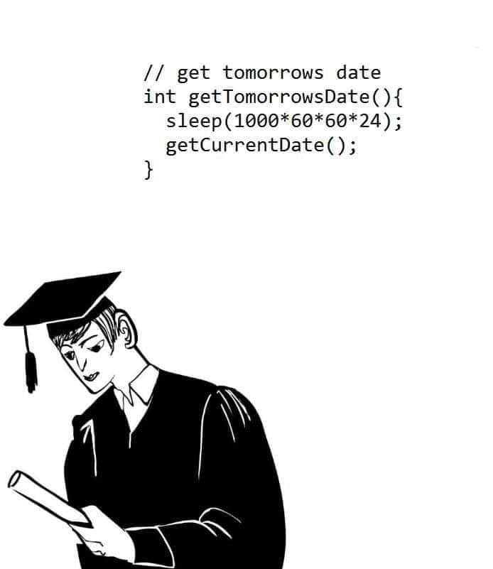 This meme is a play on the concept of "code" in a programming context, but applied to a person's life. The image shows a person in a graduation cap and gown, with a caption that reads "I finally graduated... from being a teenager". The code snippet above it reads "while true: sleep(0)", which is a humorous reference to the common programming concept of an infinite loop, but in this case, it's a joke about the person finally "sleeping" through their teenage years.
